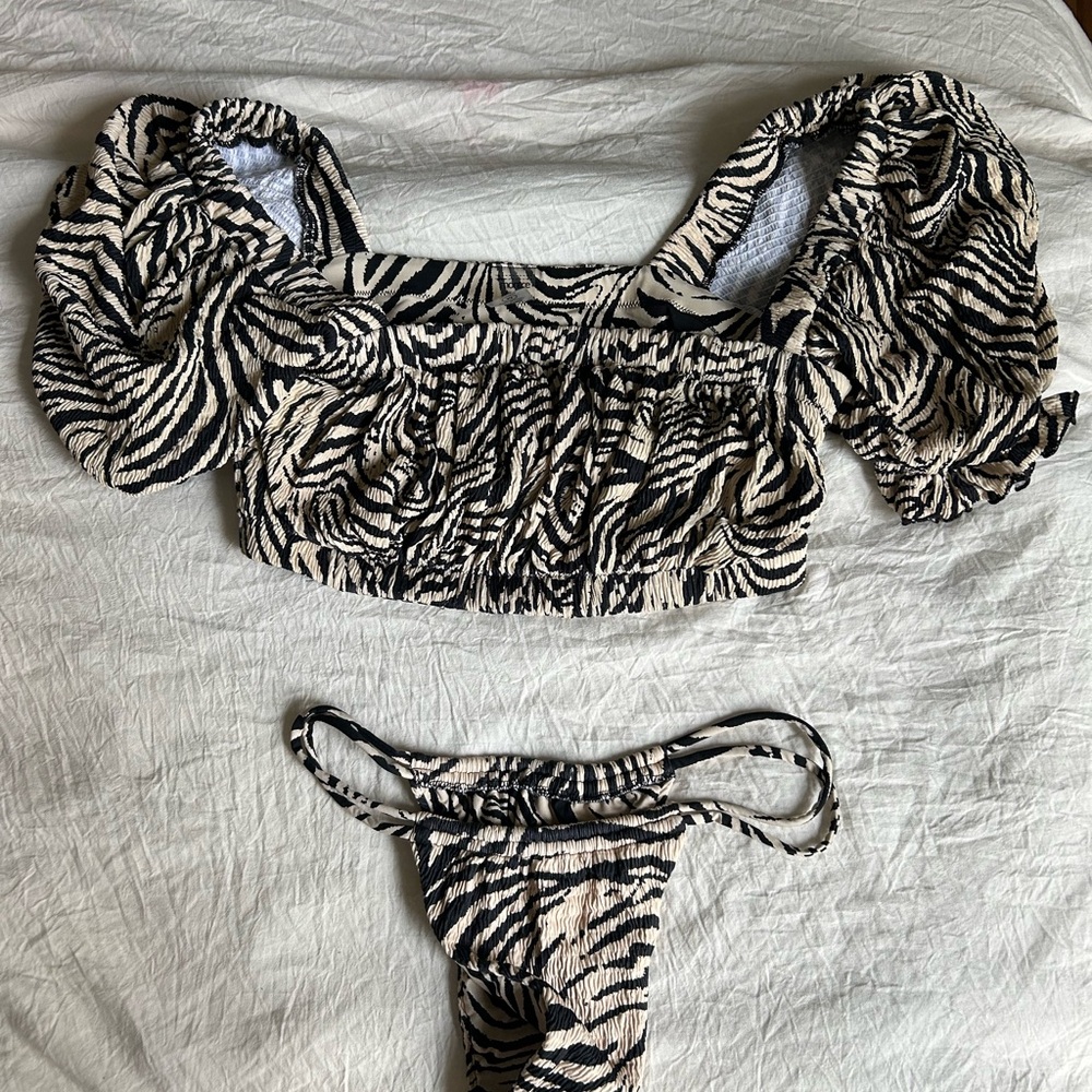 Montce Black and Cream Zebra Bikini